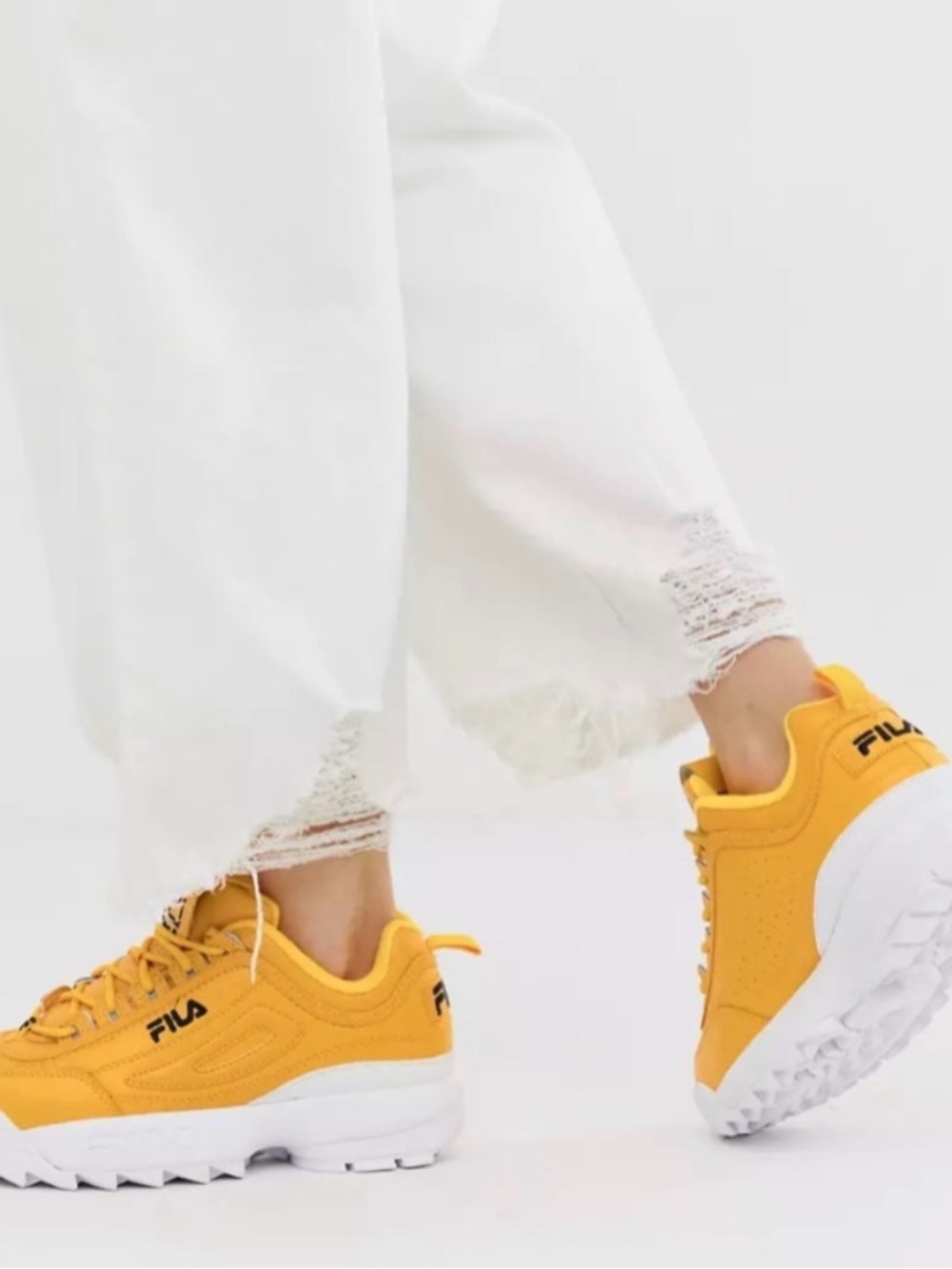 FILA Women's Yellow Platform Disruptor Sneakers